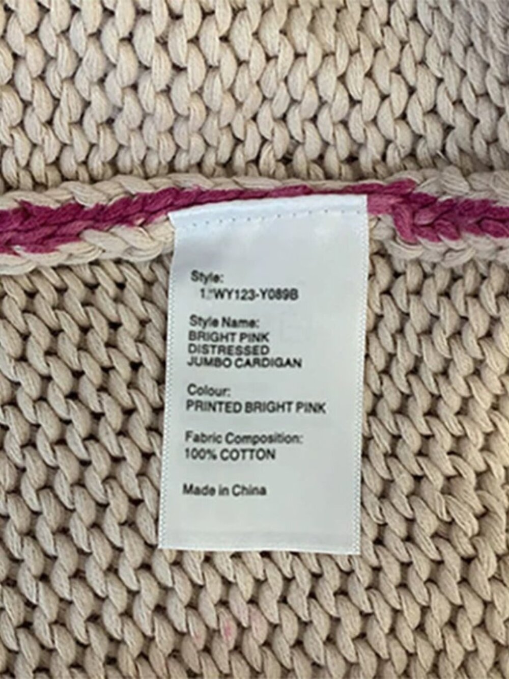 R13 NWOT Pink Jumbo Distressed Cardigan XS - Picture 14 of 16